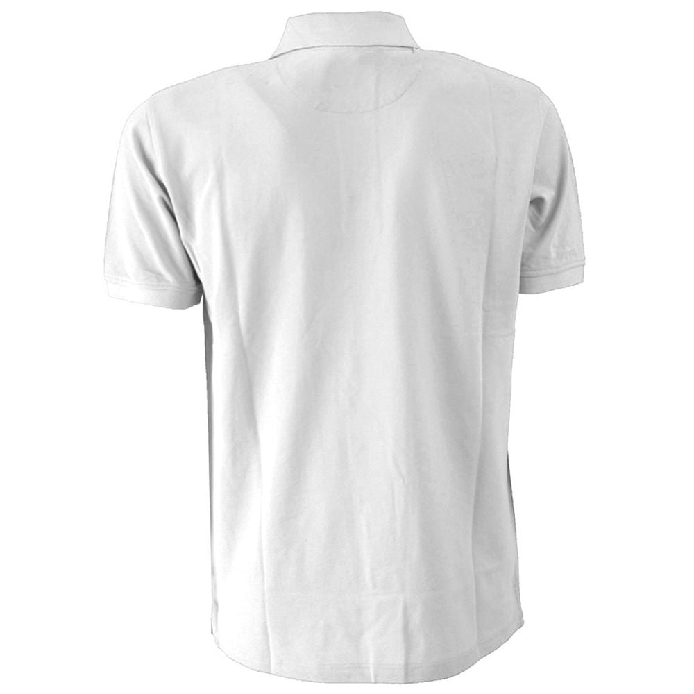 White Cotton Men Polo Shirt