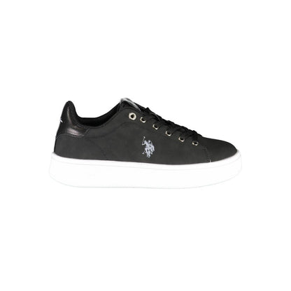 Black Polyester Women Sneaker