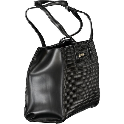 Black Polyethylene Women Handbag