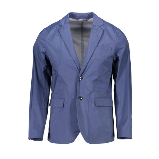 Blue Nylon Men Jacket