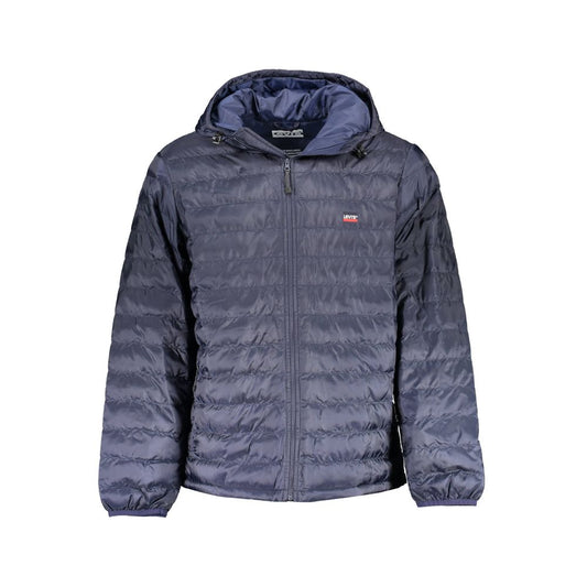 Blue Polyester Men Jacket