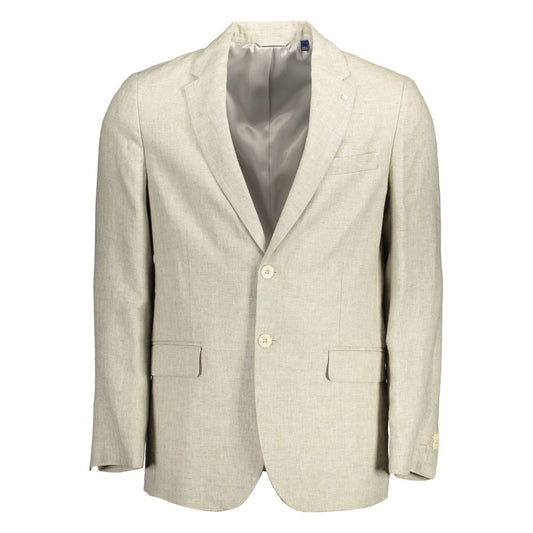 Beige Linen Men Jacket