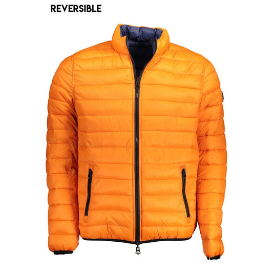 Orange Nylon Men Jacket