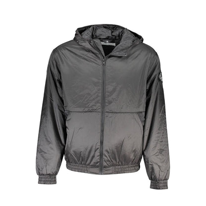 Black Polyester Men Jacket