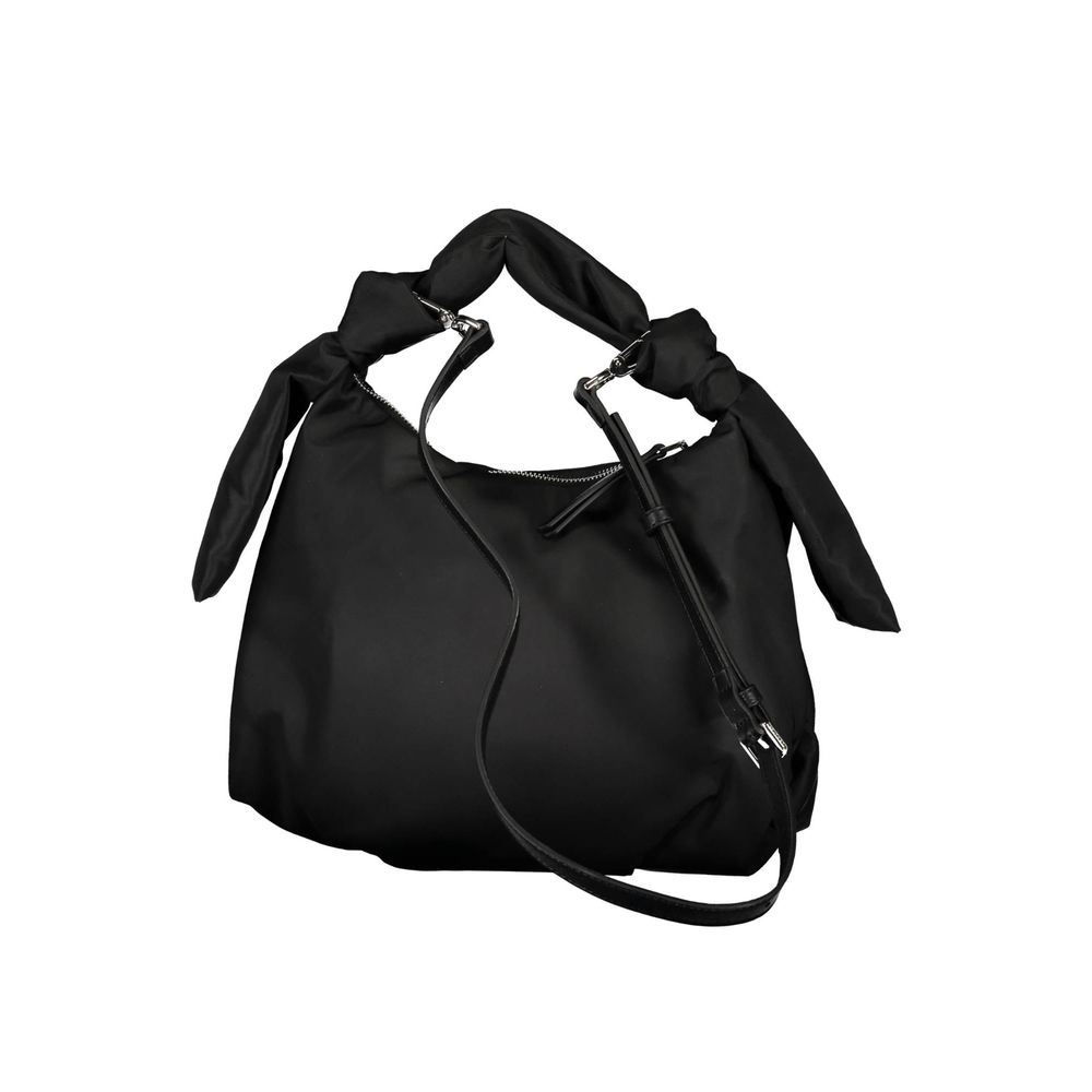 Black Polyester Women Handbag