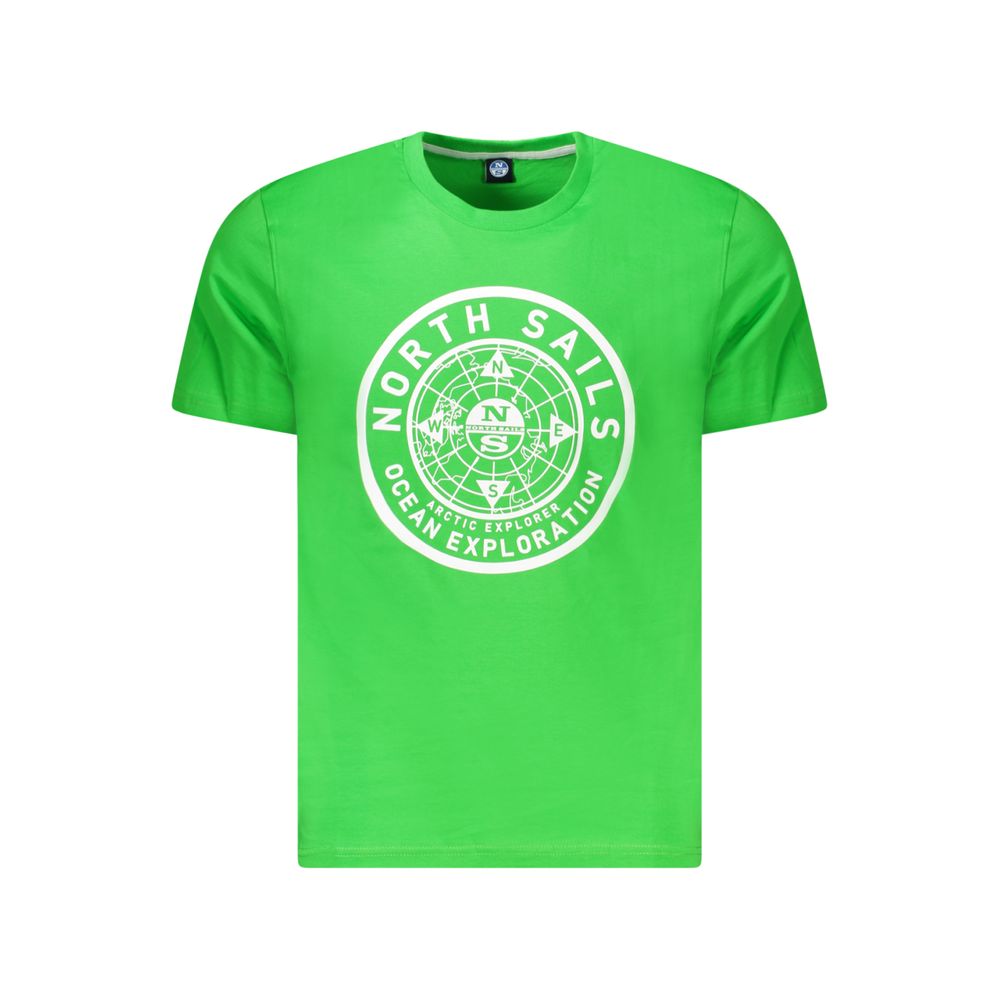 Green Cotton Men T-Shirt