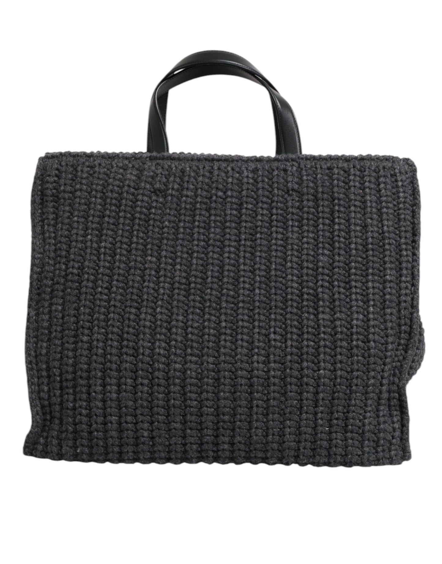 Black Large Knitted Crochet Shoulder Shopper DG Logo Bag