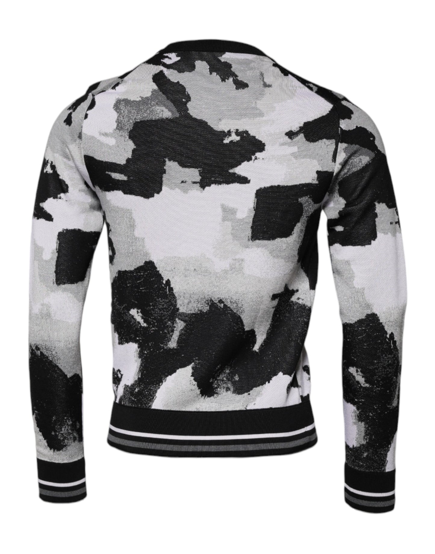 Multicolor Camouflage Crew Neck Men Pullover Sweater