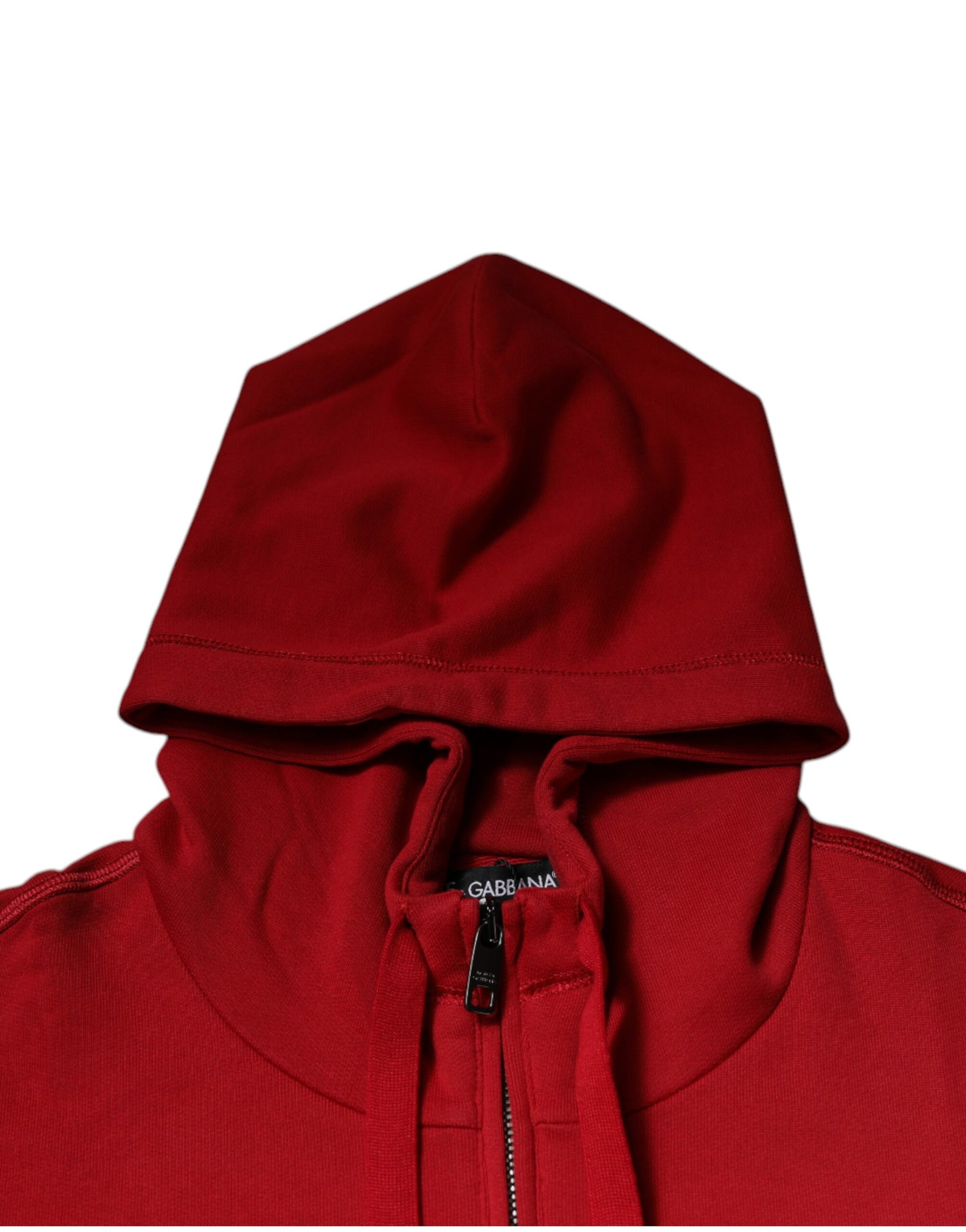 Red Logo Full Zip Hooded Sweatshirt Sweater