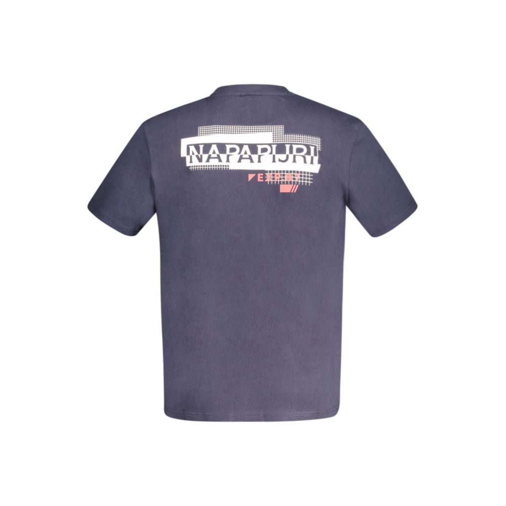 Blue Cotton Men T-Shirt