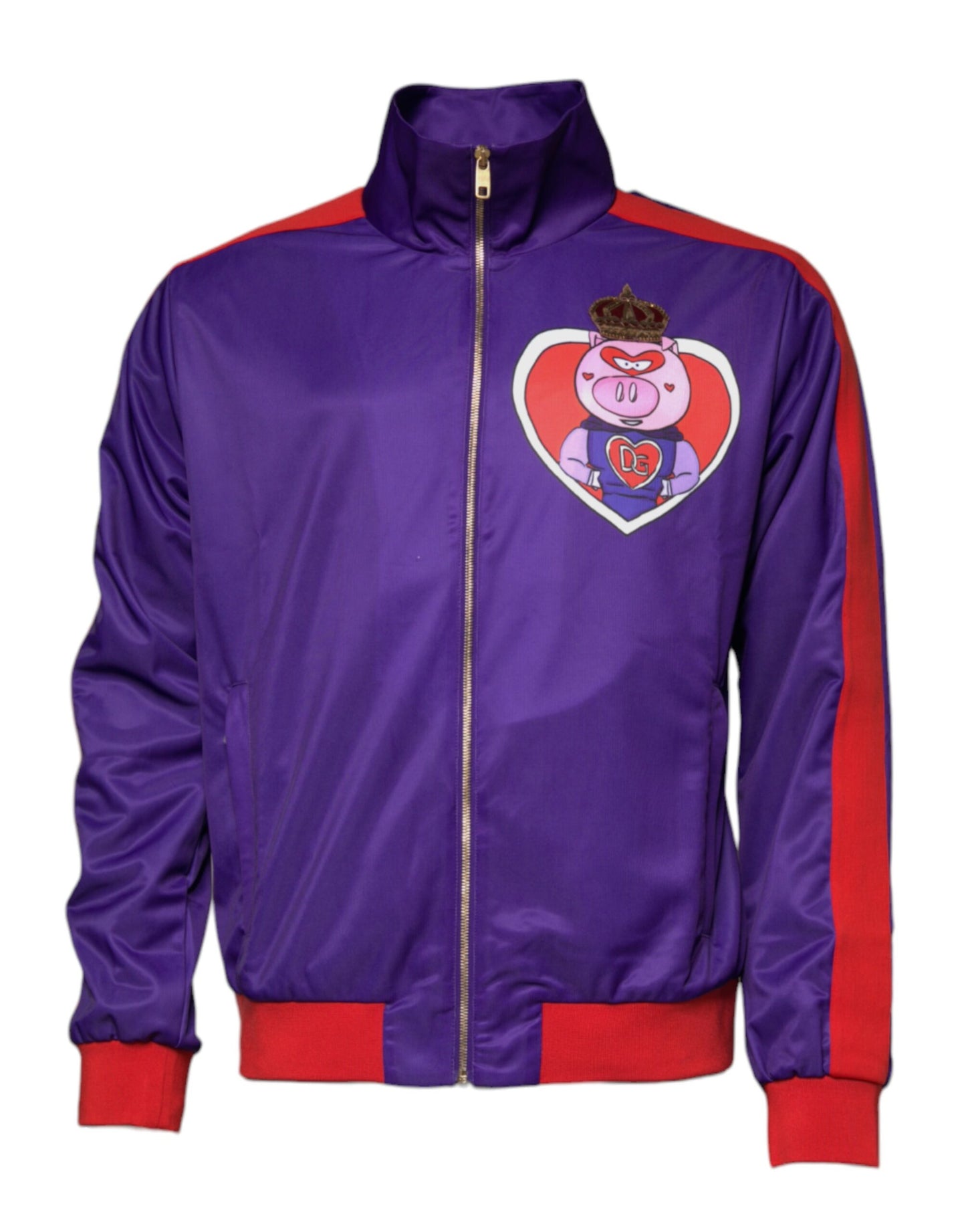 Purple Year Of The Pig Full Zip Bomber Sweater