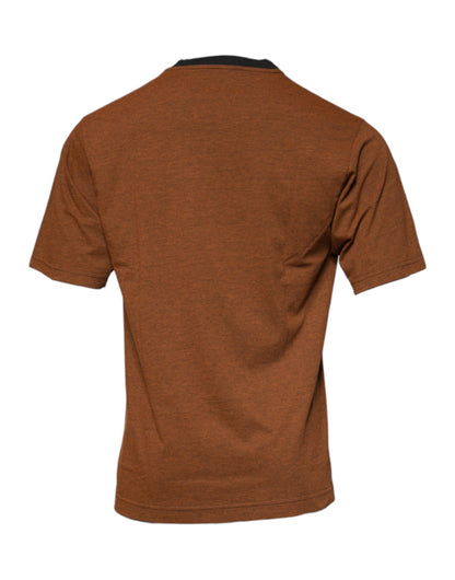 Brown DG Logo Polyester Crew Neck T-shirt