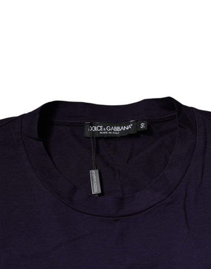 Purple DG Logo Cotton Crew Neck T-shirt