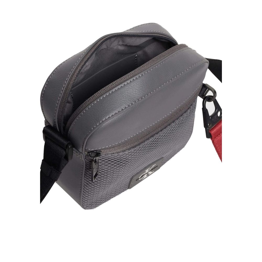 Gray Recycled Polyester Messenger Bag