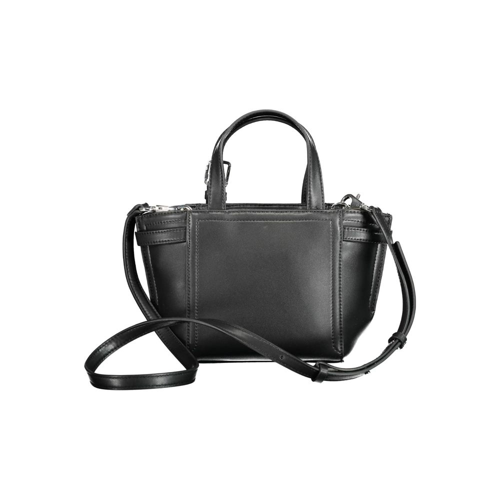 Black Polyester Women Handbag