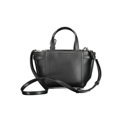 Black Polyester Women Handbag