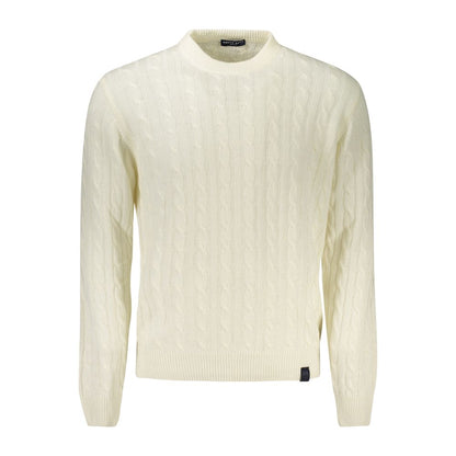 White Wool Men Sweater