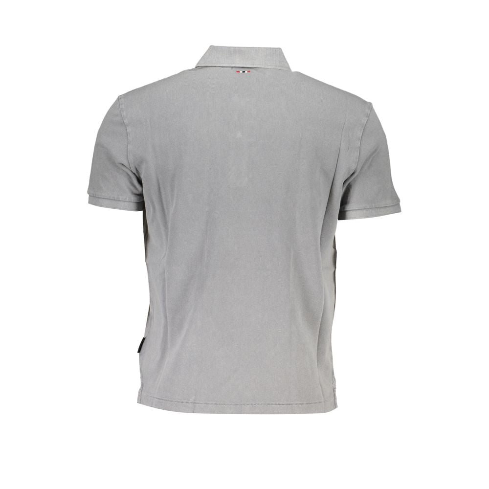 Gray Cotton Polo Shirt