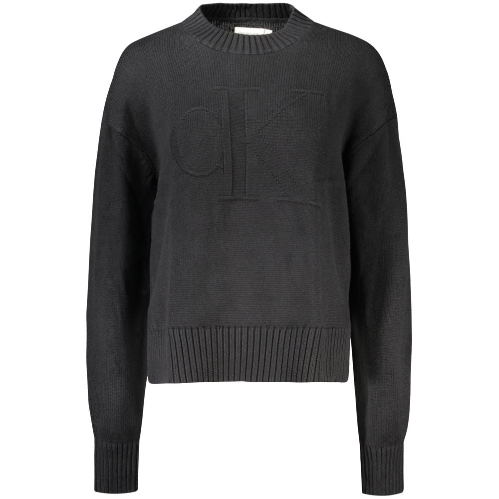 Black Cotton Women Sweater