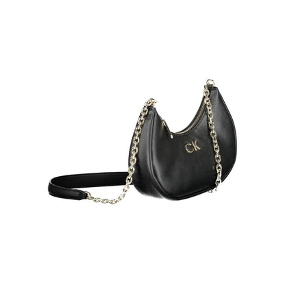 Black Polyester Women Handbag