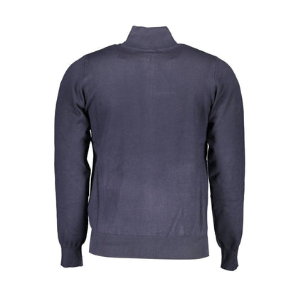 Blue Viscose Men Sweater