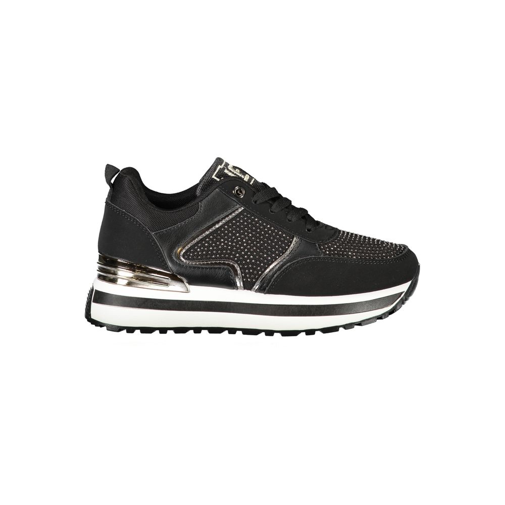 Black Polyester Women Sneaker