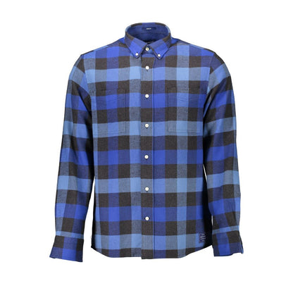 Blue Cotton Men Shirt