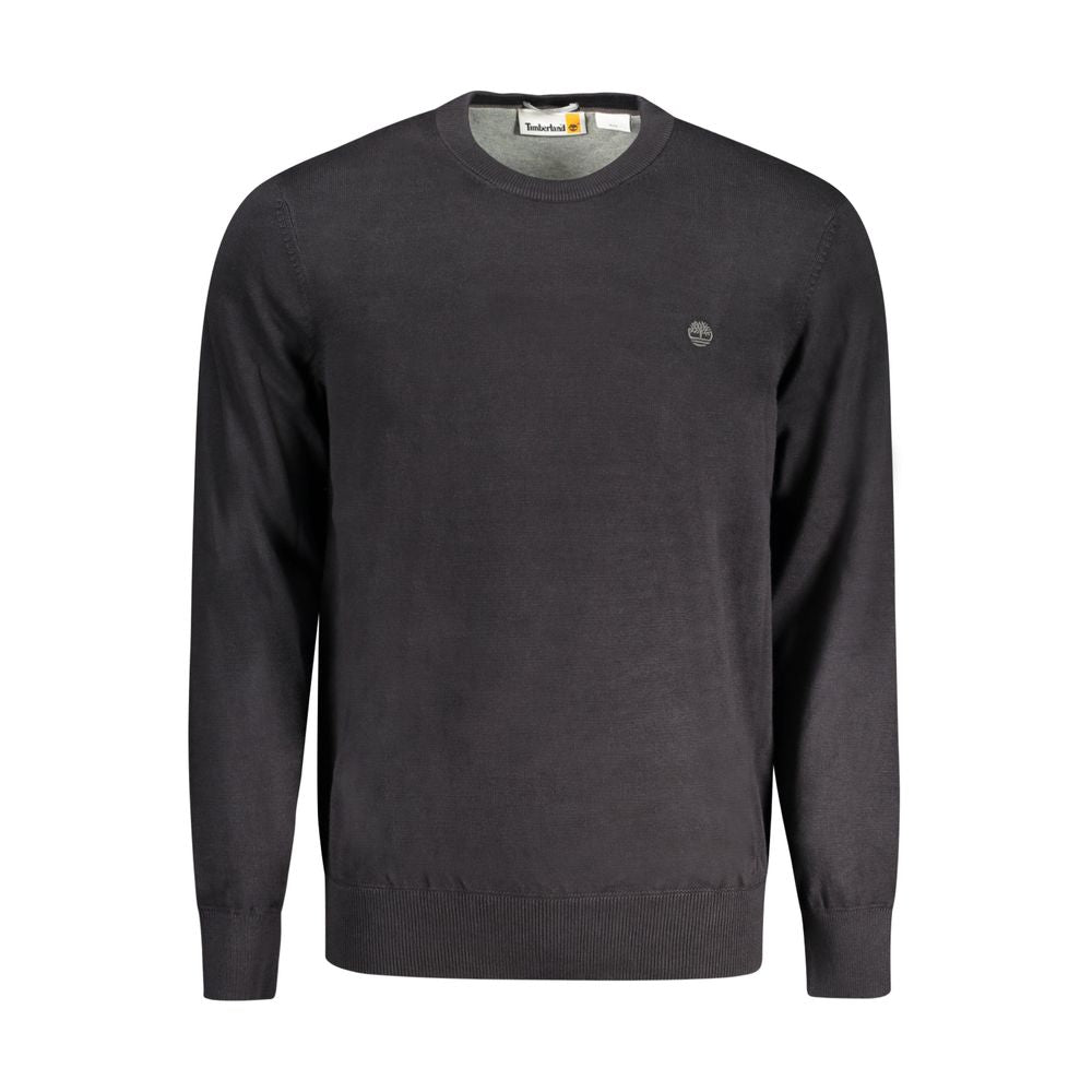 Black Cotton Men Sweater