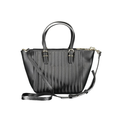 Black Polyethylene Women Handbag