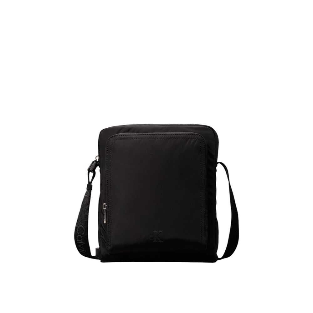 Black Recycled Polyester Messenger Bag