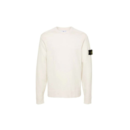 White Wool Men Sweater