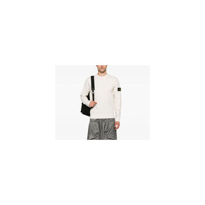 White Wool Men Sweater