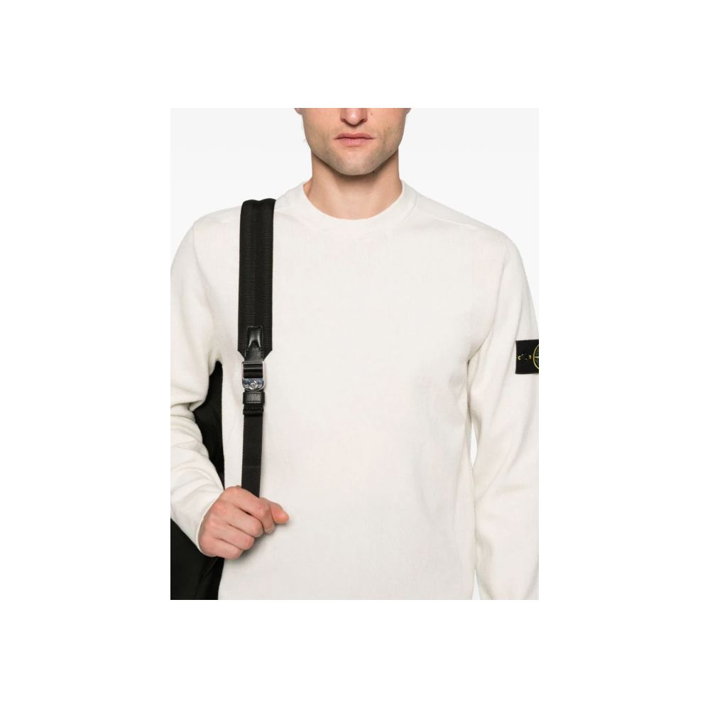 White Wool Men Sweater