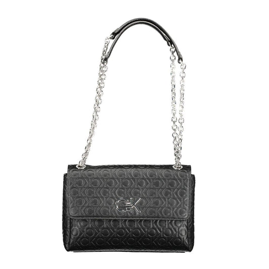 Black Polyester Women Handbag