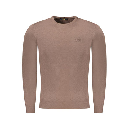 Brown Viscose Men Sweater