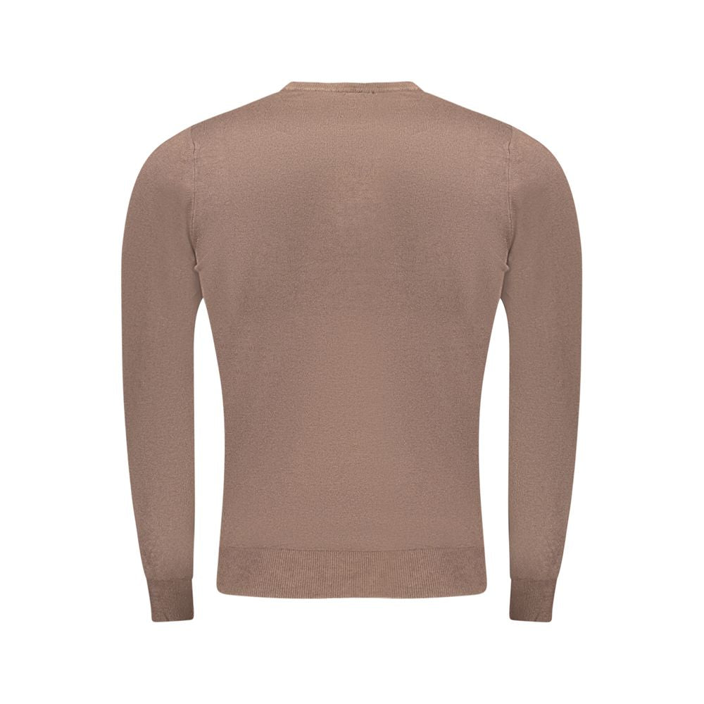 Brown Viscose Men Sweater