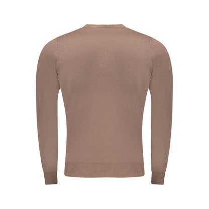 Brown Viscose Men Sweater