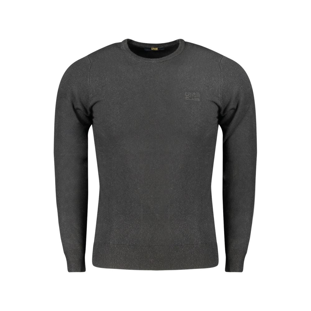 Black Viscose Men Sweater