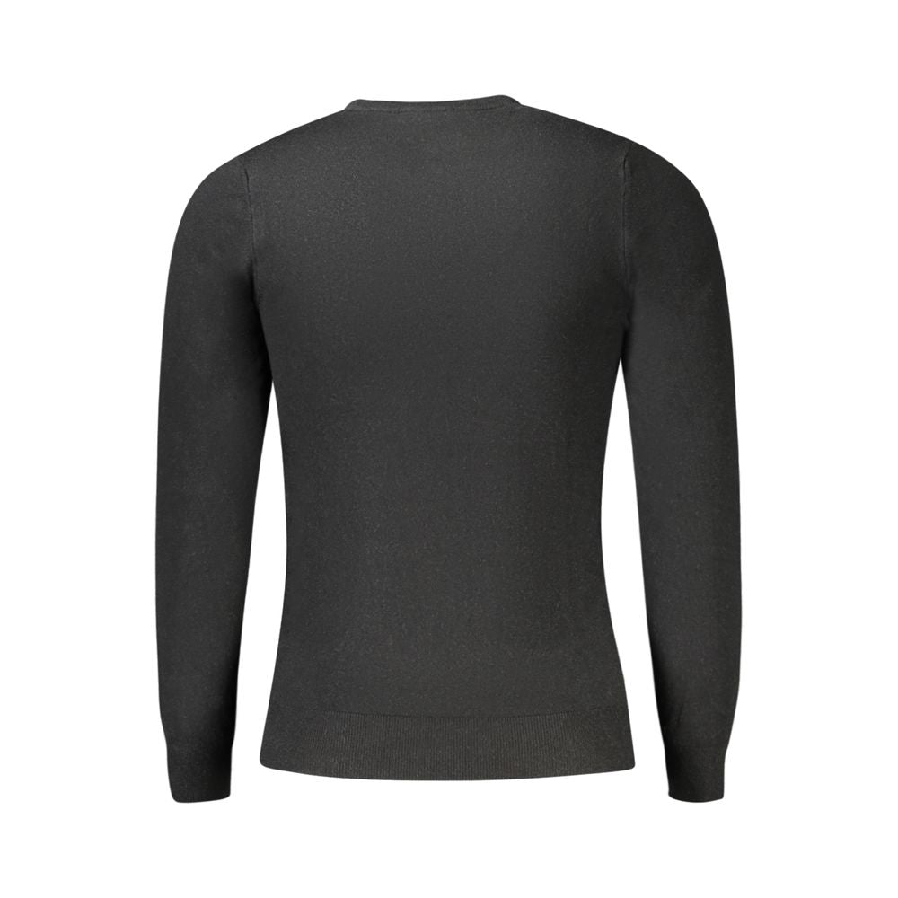 Black Viscose Men Sweater