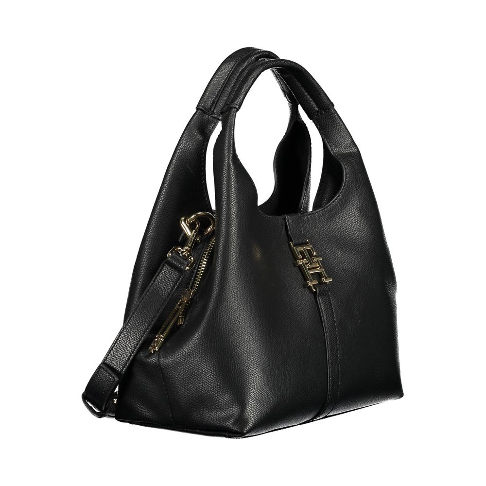 Black Polyethylene Women Handbag