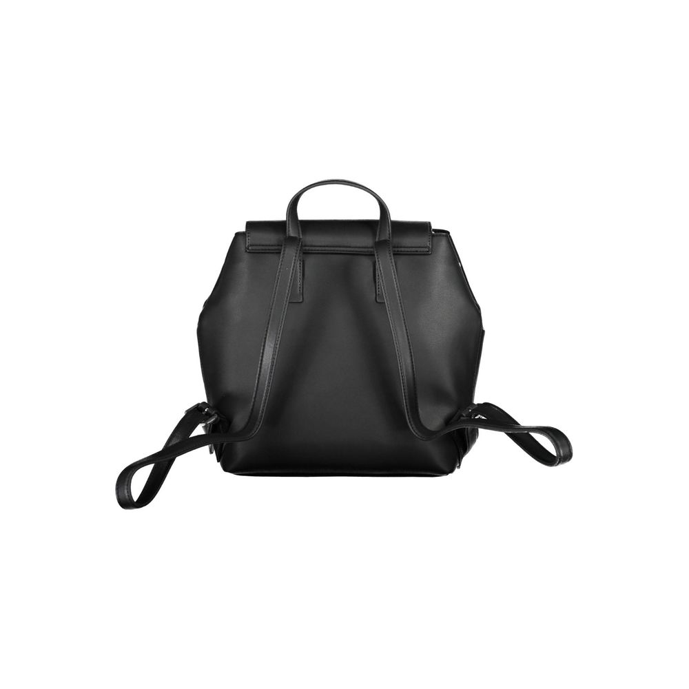 Black Polyester Women Backpack