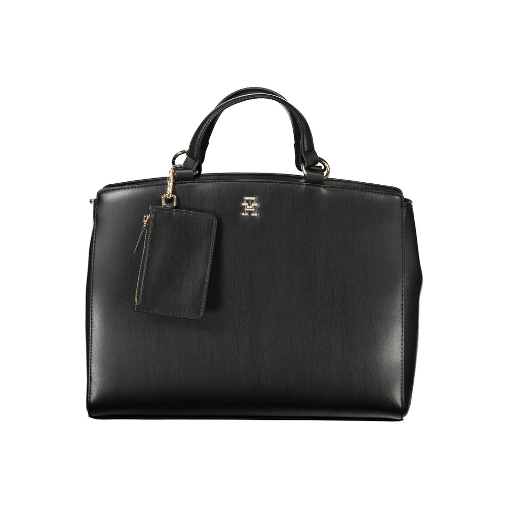 Black Polyethylene Women Handbag