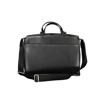 Black Polyethylene Women Handbag