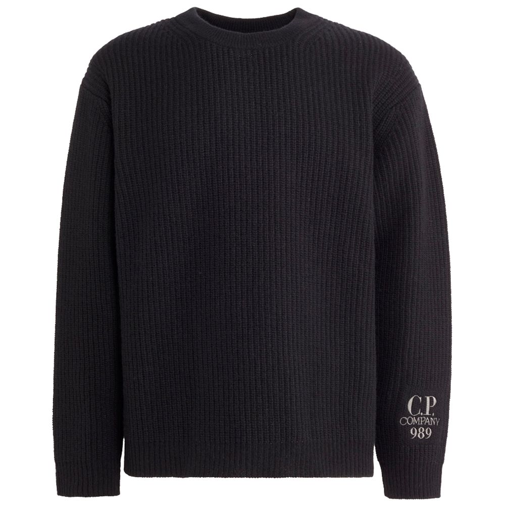 Black Wool Men Sweater