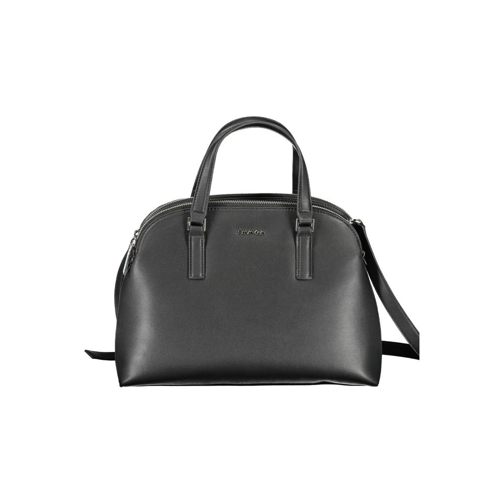 Black Polyester Women Handbag