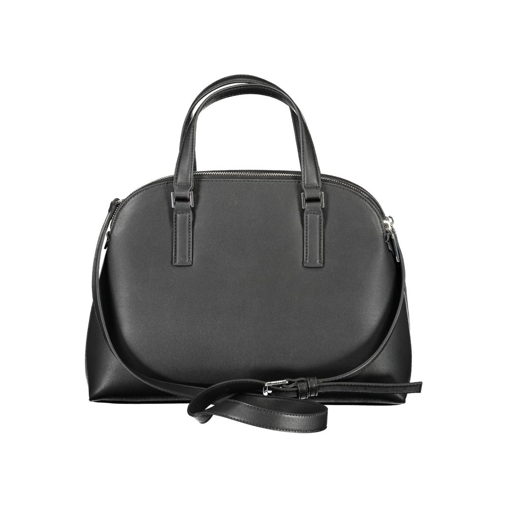 Black Polyester Women Handbag