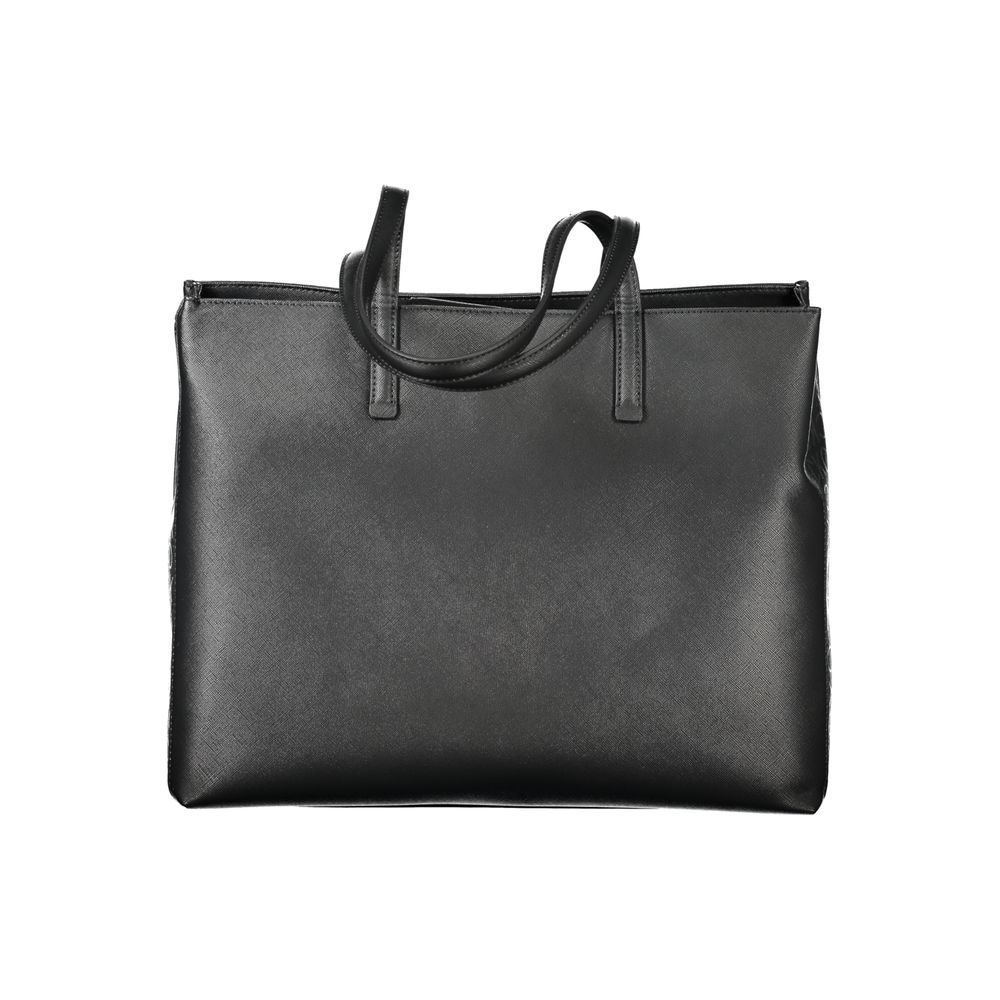 Black Polyethylene Women Handbag