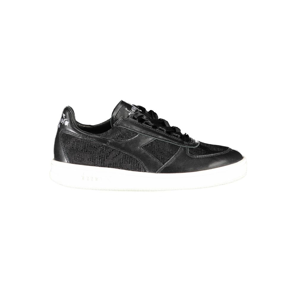 Black Leather Women Sneaker