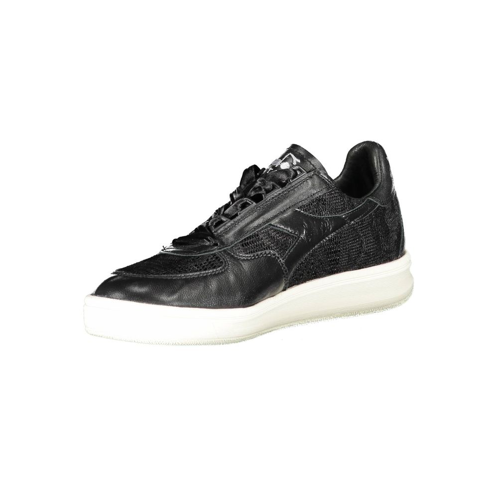 Black Leather Women Sneaker