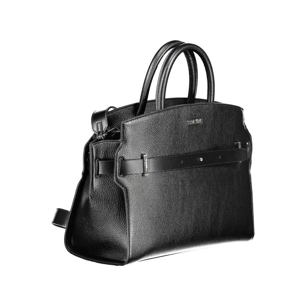 Black Polyethylene Women Handbag